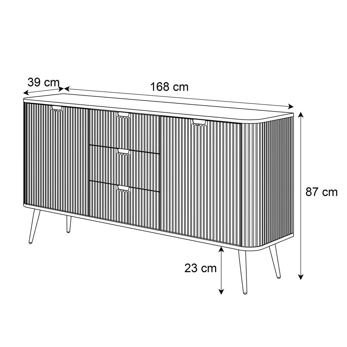 KOMMODE ZAIRA KSZ168 mit Schubladen Weiß - Weiß, Holzwerkstoff (168/87/39cm) - Lookway
