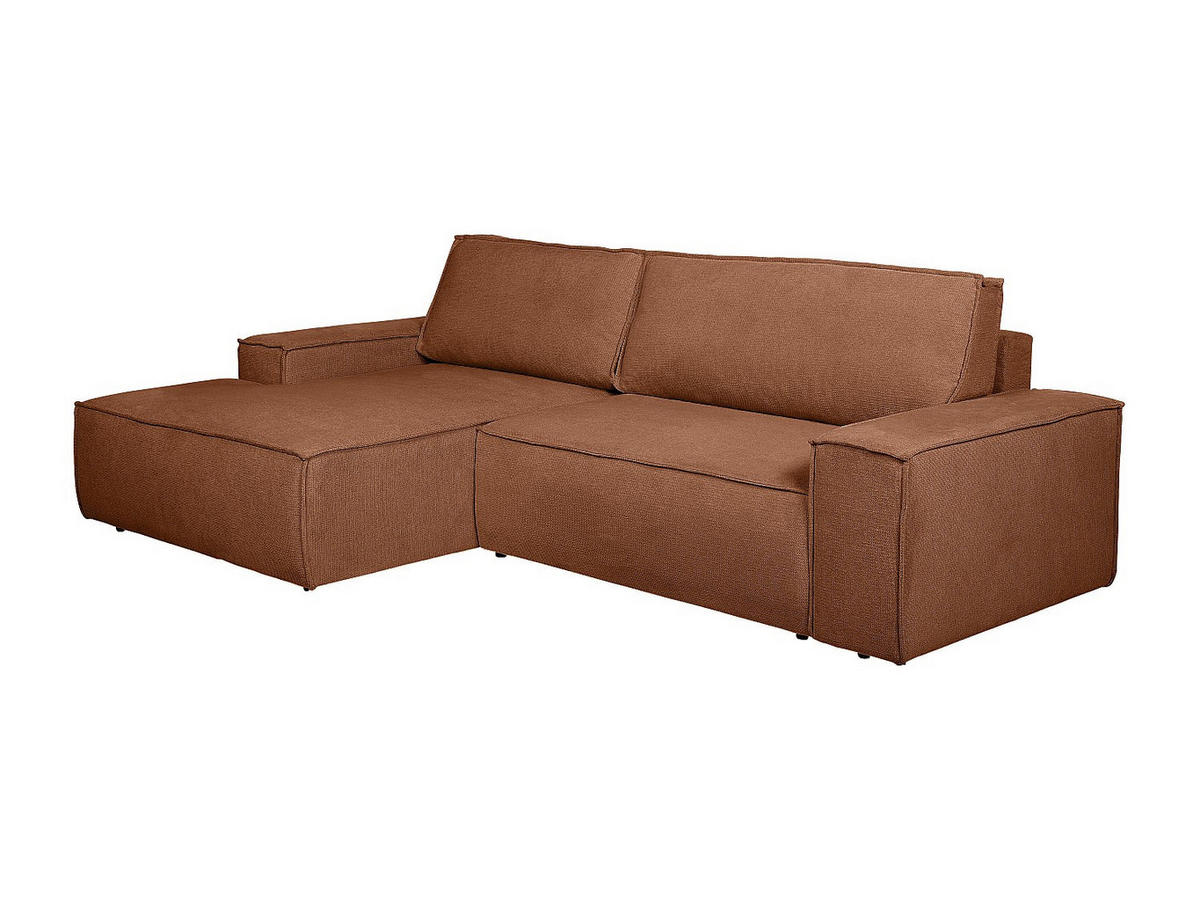 SCHLAFSOFA - 4 Personen - stoff - terracotta Amelia - Terracotta, Textil (267/85/167cm) - Vente-Unique