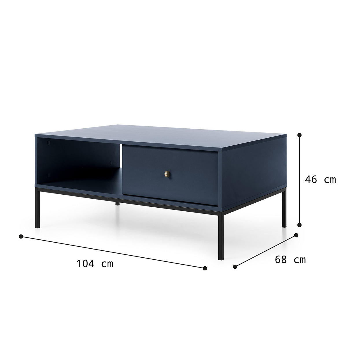 COUCHTISCH Onom 104x46x38 cm - Modern Wohnzimmertisch Gefertigt aus Robuster Laminierter Spanplatte - Beige - Beige, Holzwerkstoff (46/104/38cm) - Chilly