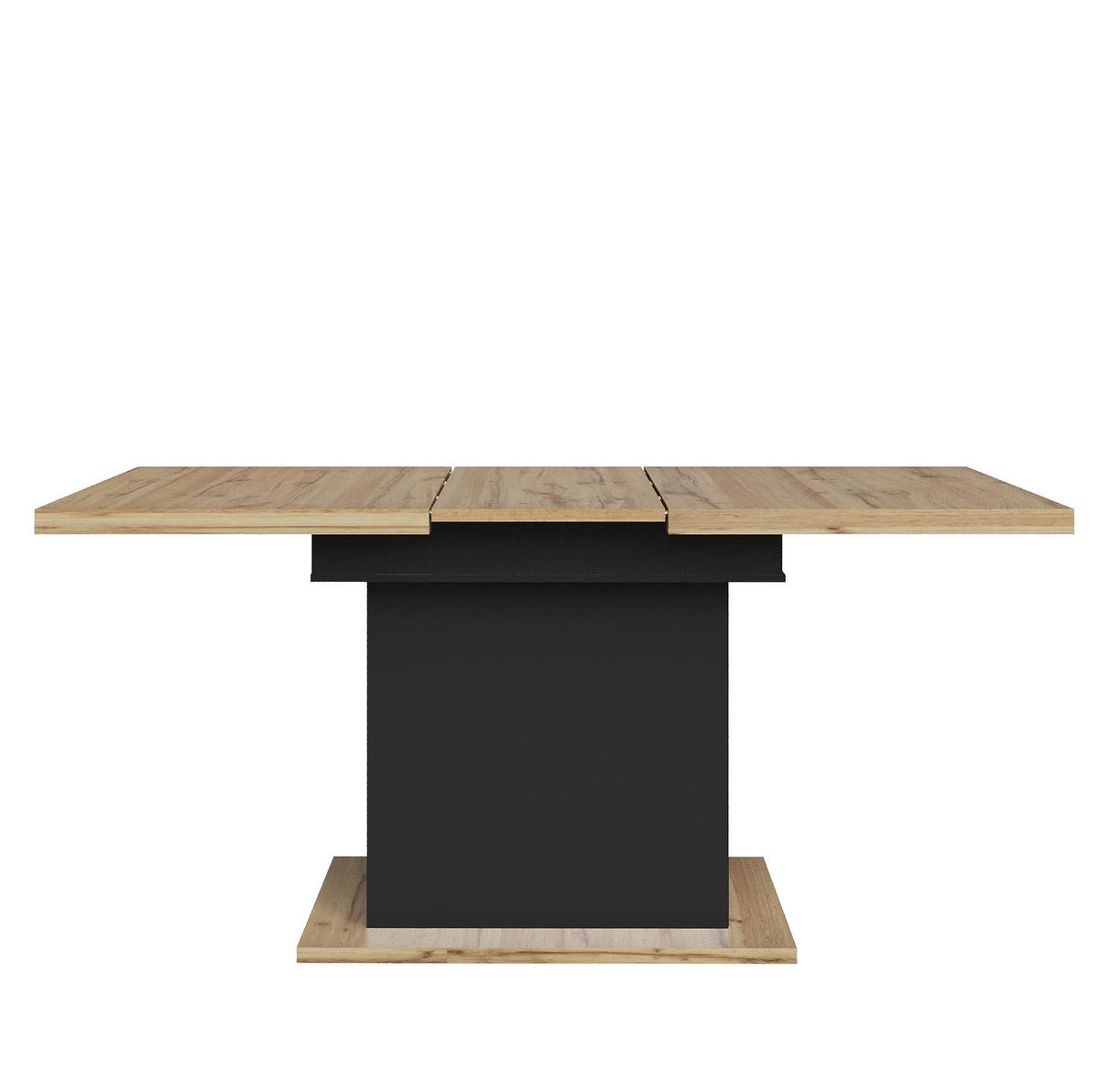 ESSTISCH aus MDF und Metall 110-140x80x75 cm Naturholzfarben ausziehbar mit Stauraum und Holzmaserung - Naturfarben, Holzwerkstoff (110/80/75cm) - Modfu