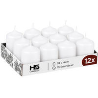 STUMPENKERZEN Ø4xH6 cm Weiß 12er-Pack - Weiß, Naturmaterialien (4/6cm)