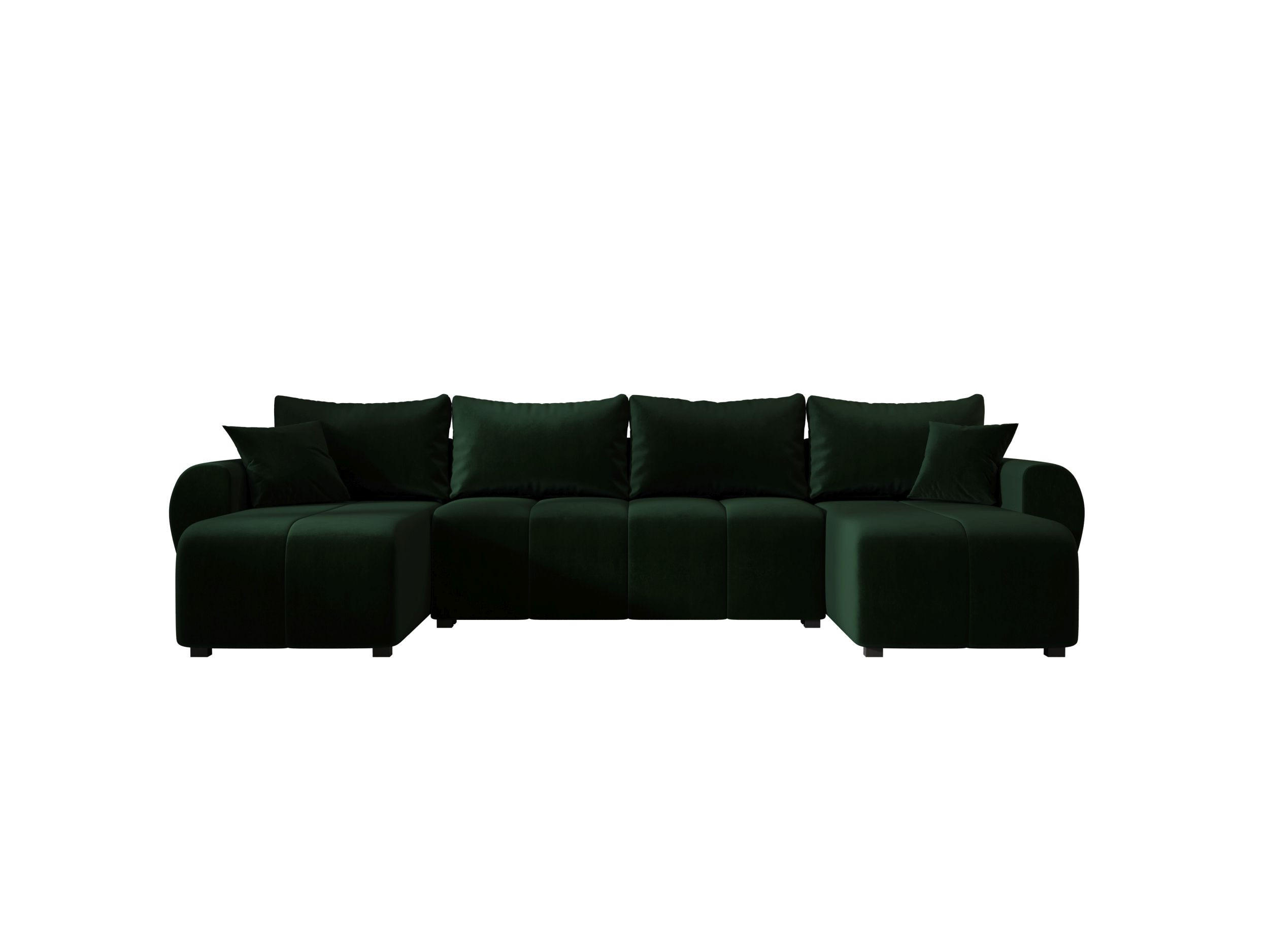WOHNLANDSCHAFT MOLISA U Itaka 10 mit Schlaffunktion - Dunkelgrün, Textil (303/82/208cm) - Bedante