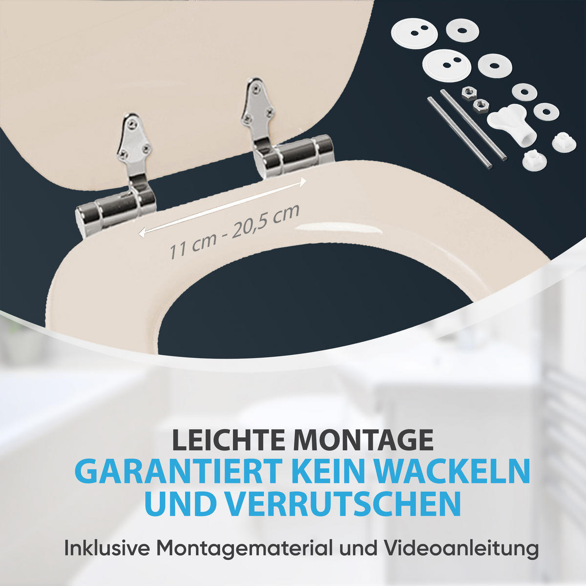 WC-SITZ mit Absenkautomatik Bahamabeige - Beige, Holzwerkstoff (38/6/47cm) - Sanilo