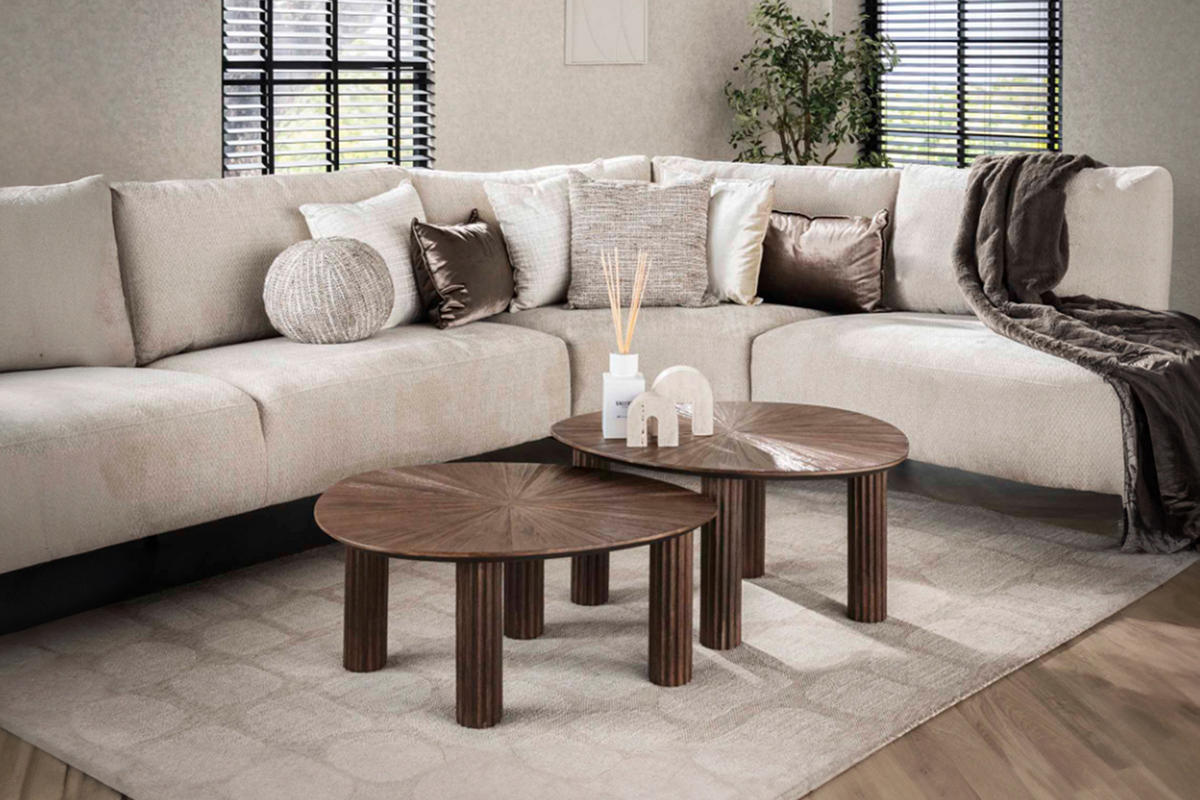 COUCHTISCH-SET INKA Braun Teakholz - Braun, Teakholz/Holz (60/50/43cm) - KAWOLA