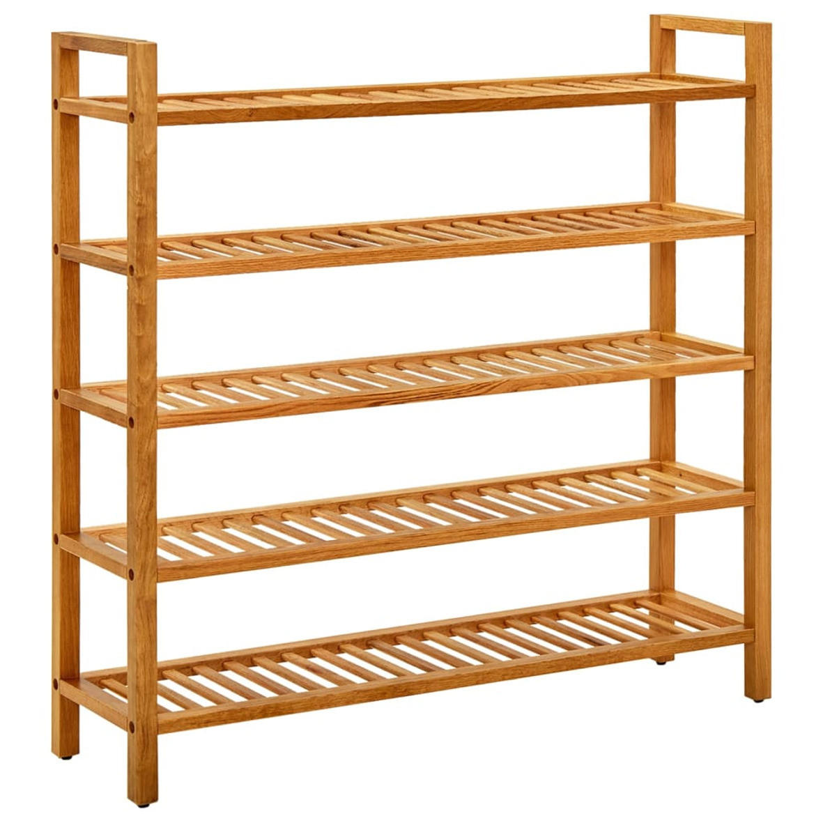 SCHUHREGAL MIT 5 ETAGEN 100X27X100 CM MASSIVHOLZ EICHE - Braun, Holz (100/100/27cm) - vidaXL