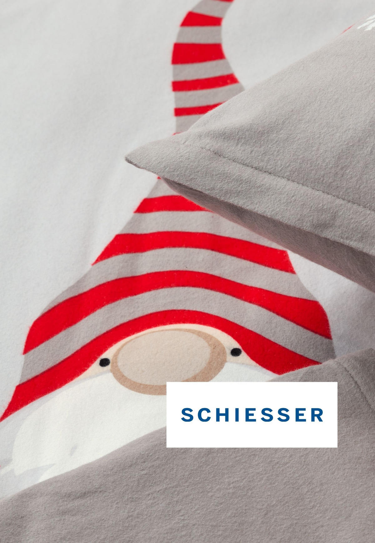 BETTWÄSCHESET Balduin - Feinbiber - 2-teilig - 135 x 200 cm - Grau - Grau, Textil (135/200cm) - SCHIESSER