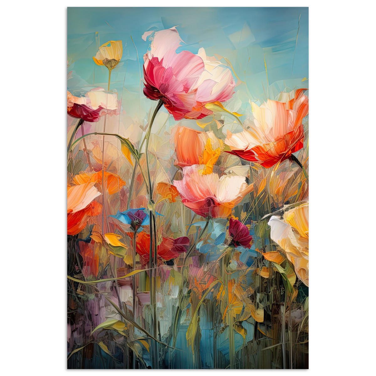 POSTER Blumen - Aquarell - Kunst - Botanisch - Natur 20x30 cm - Orange, Papier (20/30/0.1cm) - MuchoWow
