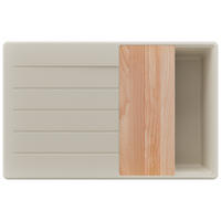 SPÜLBECKEN Kopenhagen, 2-er set Beige 78/50 cm 1 Becken + Ablauf-Set + Schneidebrett ab 45er Unterschrank - Beige, Kunststoff (78/20/50cm) - Primagran