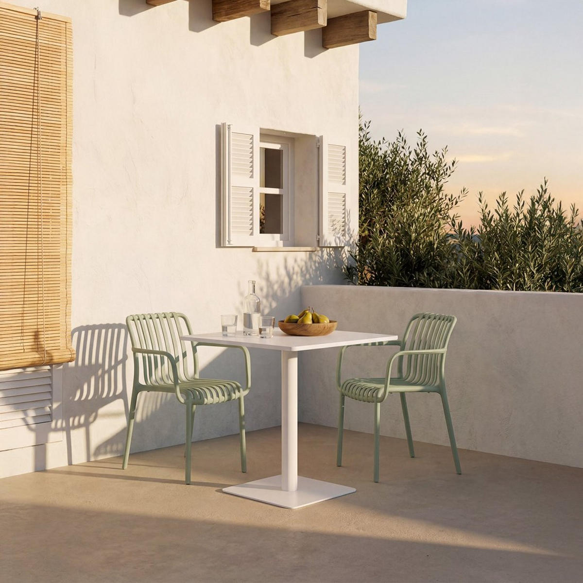 GARTENSTUHL Ollie Grün 57 cm x 80 cm 4er-Set - Grün, Kunststoff (57/80/61cm) - Klast Home