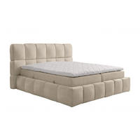 BOXSPRINGBETT AURA mit Topper und Bettkasten, Dunkelbeige, H3 Bonell, 200x200 cm - Cappuccino, Textil (200/200cm) - Labett