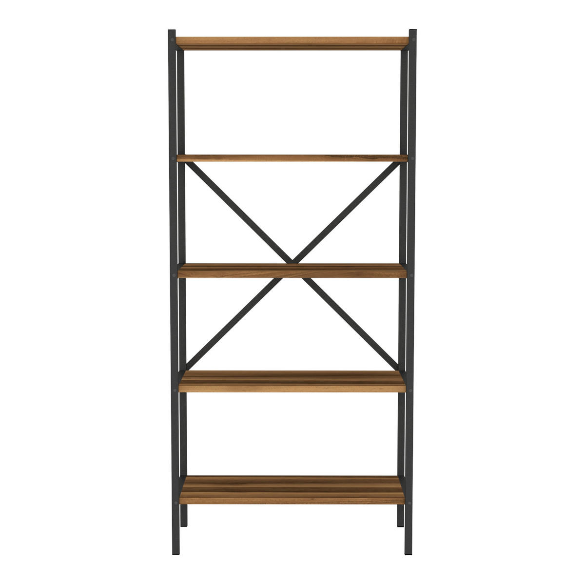 STANDREGAL Tomelilla - Anthrazit/Walnussfarben, Holzwerkstoff/Metall (66/160/34cm) - [en.casa]