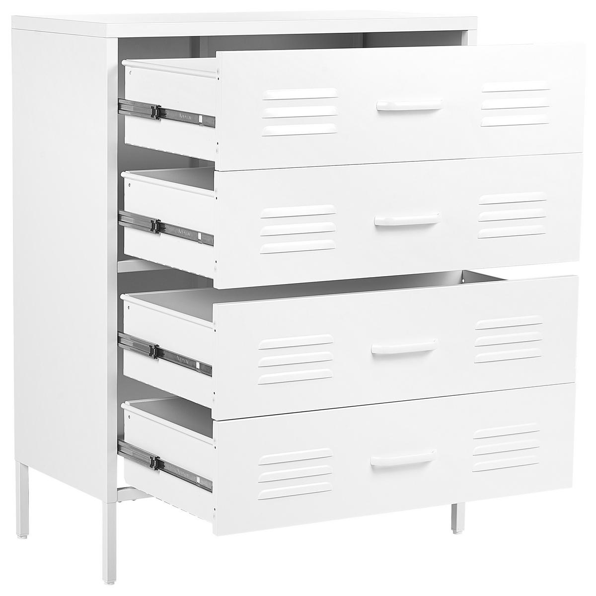 KOMMODE 4 Schubladen weiß Enago - Weiß, Metall (80/102/40cm) - Beliani