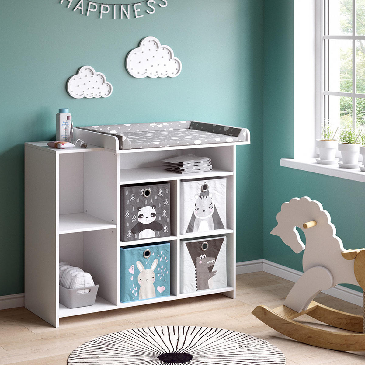 KOMODOVÝ PŘEBALOVACÍ STŮL Oskar Bílá - bílá, kompozitní dřevo (113/100/53cm) - Vicco