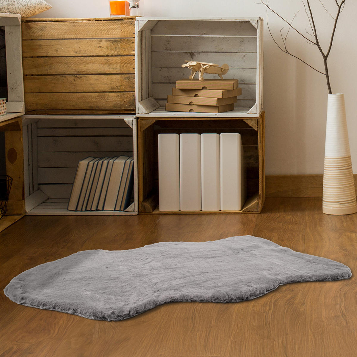 HOCHFLOR-TEPPICH Cosy 500 Grau 60x90 cm - Grau, Kunststoff/Textil (60/90cm) - carpet city