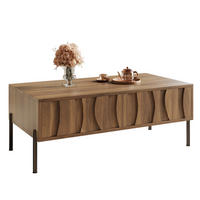 COUCHTISCH aus MDF und Spanplatte 105x55x41 cm in Natur mit 2 Schubladen - Naturfarben, Holzwerkstoff (105/55/41cm) - Modfu