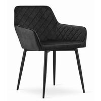 ESSZIMMERSESSEL, Velours in Grau, DIAMANTPOLSTERUNG, mit Armlehnen - Grau, Textil (46/81/43cm) - Best For Home