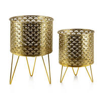 BLUMENTÖPFEN Swen Gold 21/21/38.5 cm Metall - Goldfarben, Metall (38.5cm) - Mondex