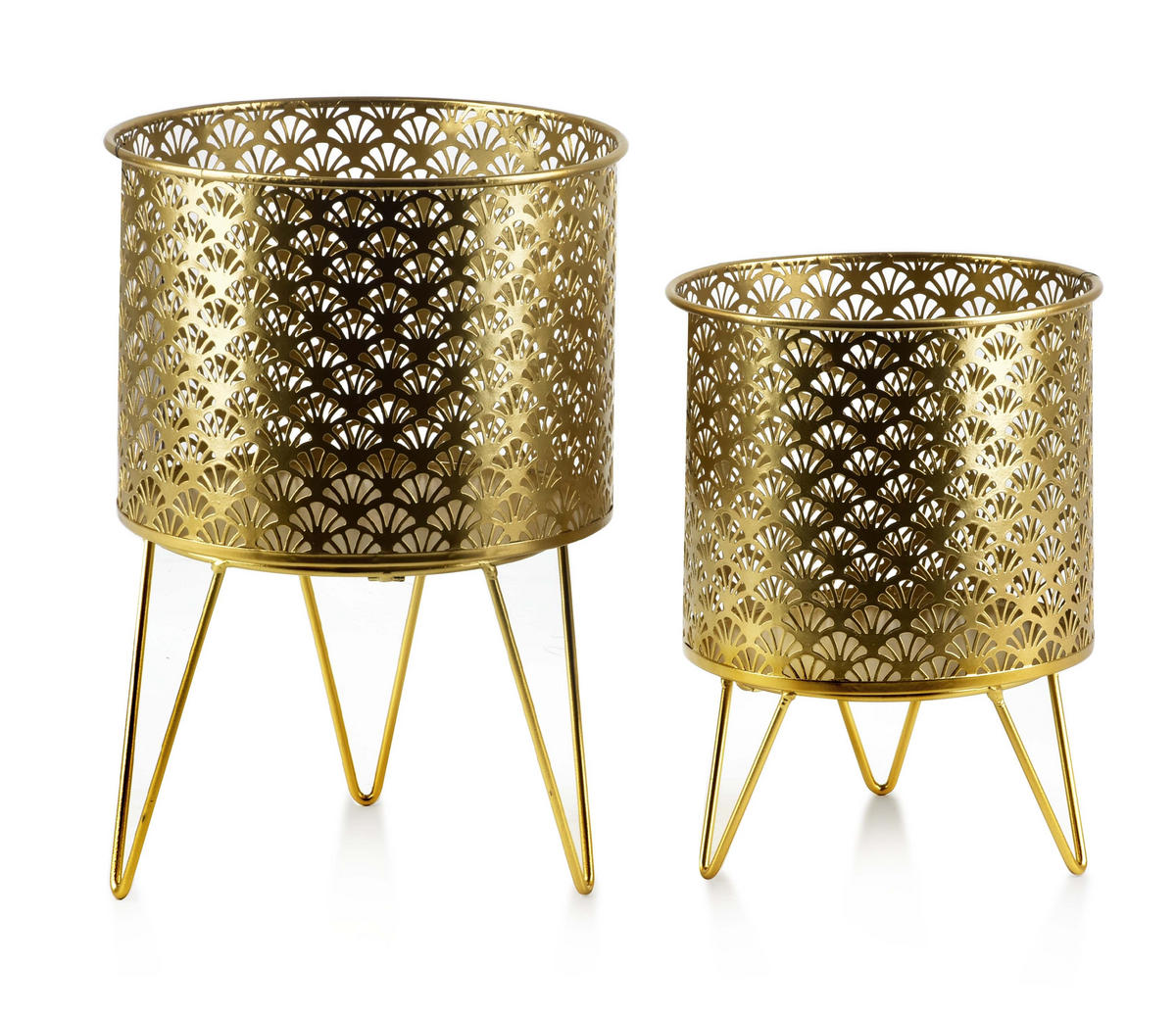 BLUMENTÖPFEN Swen Gold 21/21/38.5 cm Metall - Goldfarben, Metall (38.5cm) - Mondex