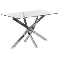 ESSTISCH 120/70/76 cm Silberfarben Rechteckig Maramo - Silberfarben, Glas (120/70/76cm) - Beliani