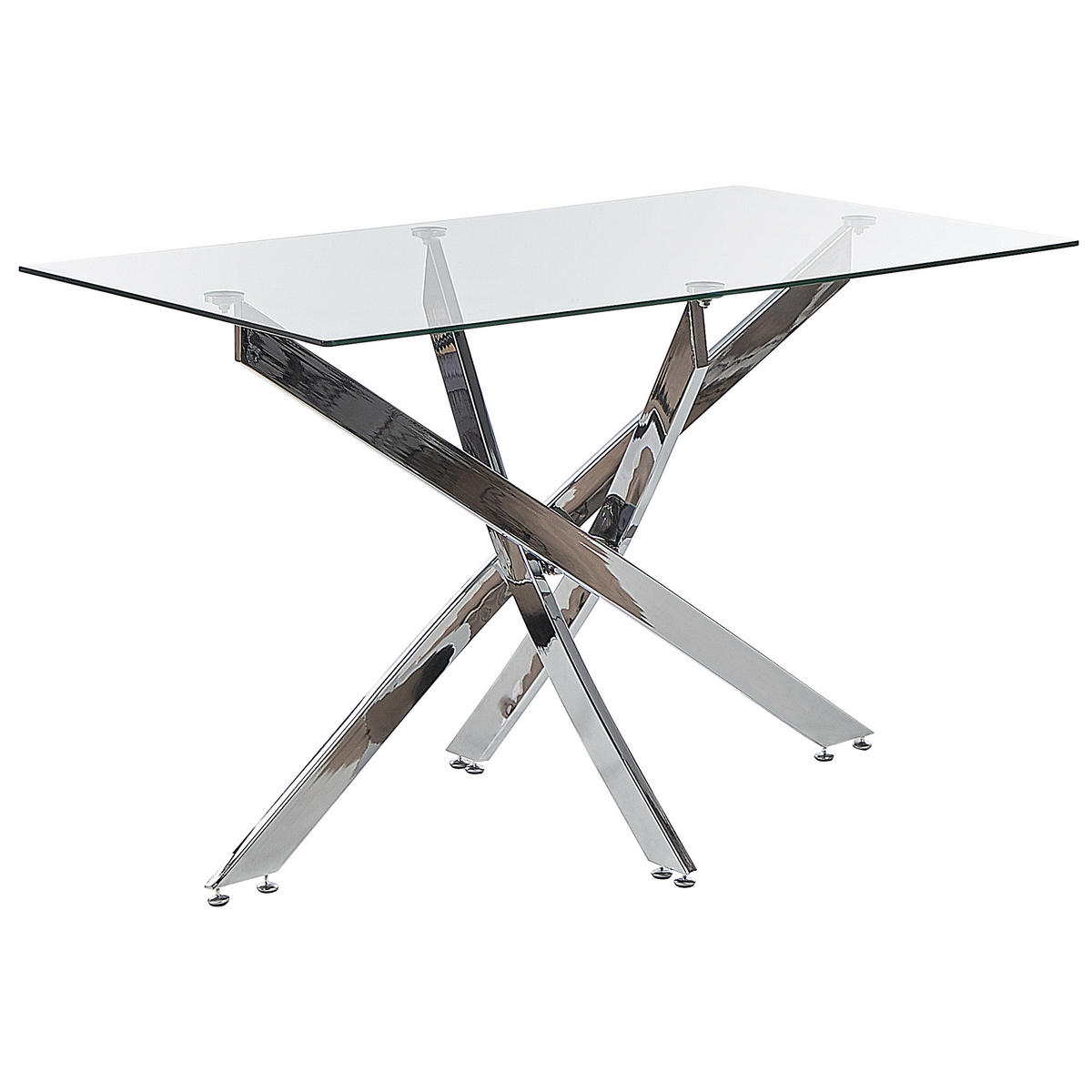 ESSTISCH 120/70/76 cm Silberfarben Rechteckig Maramo - Silberfarben, Glas (120/70/76cm) - Beliani