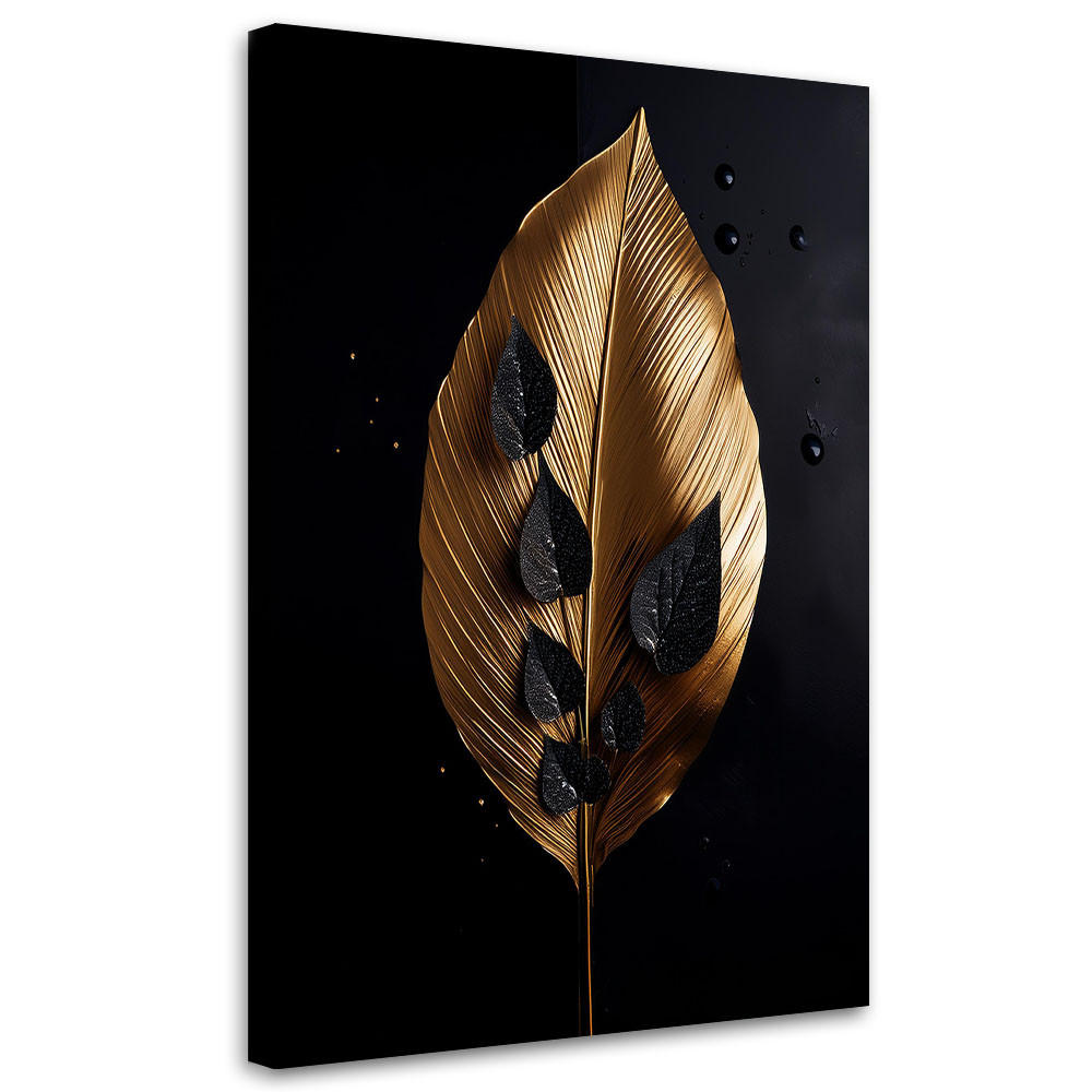 LEINWANDBILD Glamour Loft mit Blattgold 80x120cm - Goldfarben, Textil (80/120cm) - Feeby