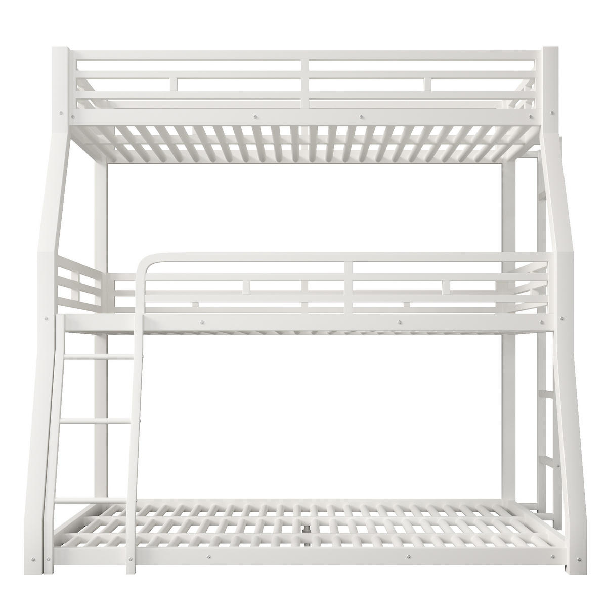 ETAGENBETT aus Metall 90x200 / 120x200 / 140x200 cm Weiß mit 2 Leitern - Weiß, Metall (90/200cm) - Modfu