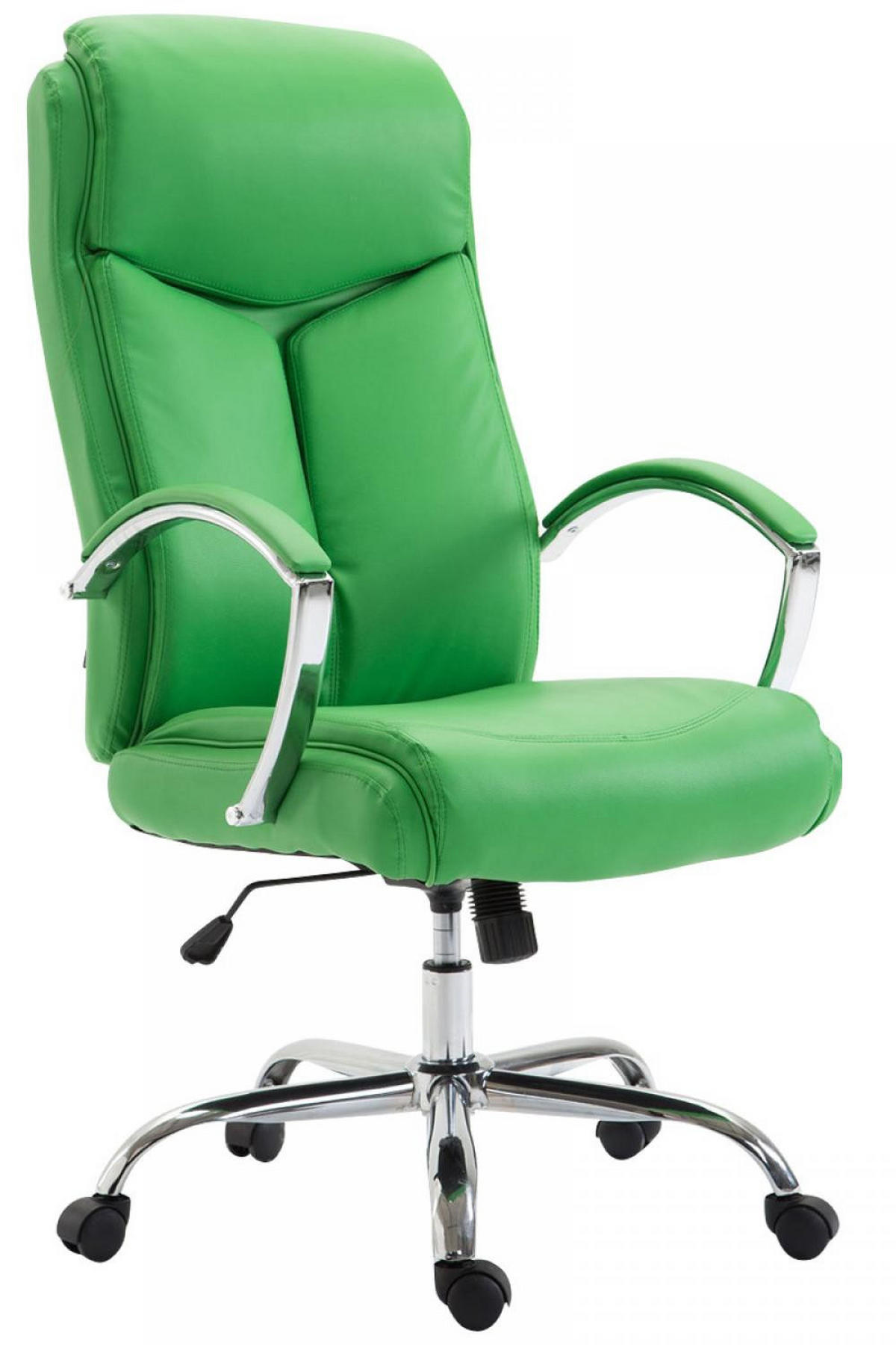 CHEFSESSEL Lederlook Grün - Chromfarben/Grün, Textil/Metall (65/115/73cm) - CLP