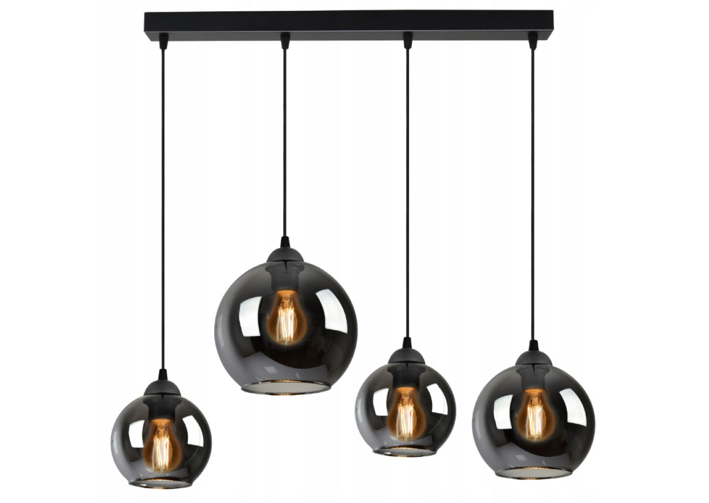 kiki design Pendelleuchte Schwarz, Anthrazit, Transparent 90x80x20 cm