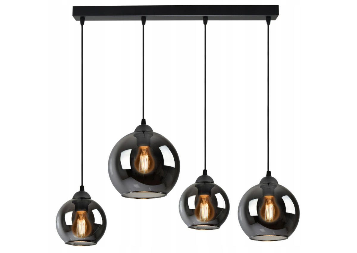 PENDELLEUCHTE HAGEN - Transparent/Anthrazit, Glas/Metall (20/90/80cm) - kiki design