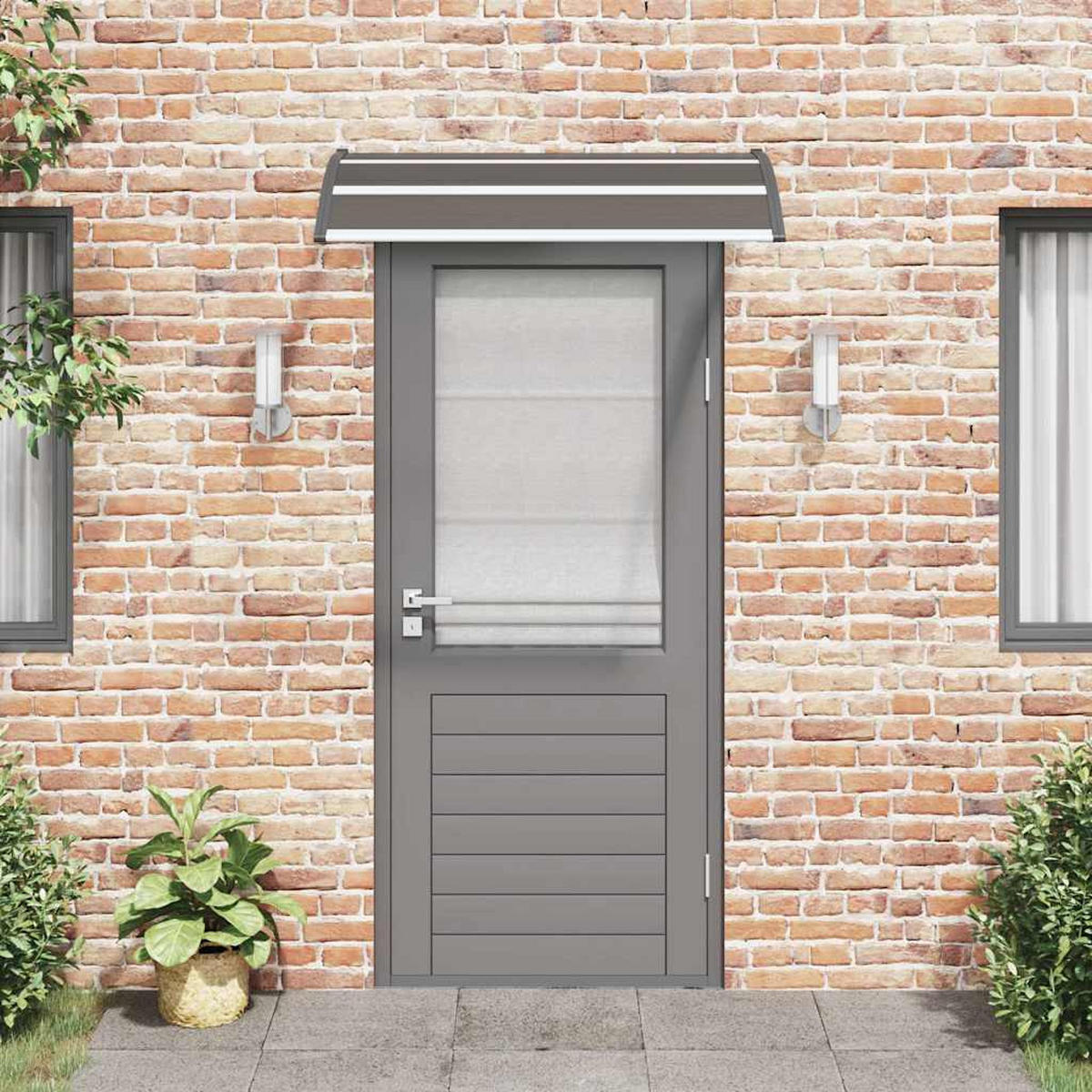 VORDACH Schwarz 120/75 Cm Pc - Schwarz, Kunststoff (120/0.5/75cm) - vidaXL