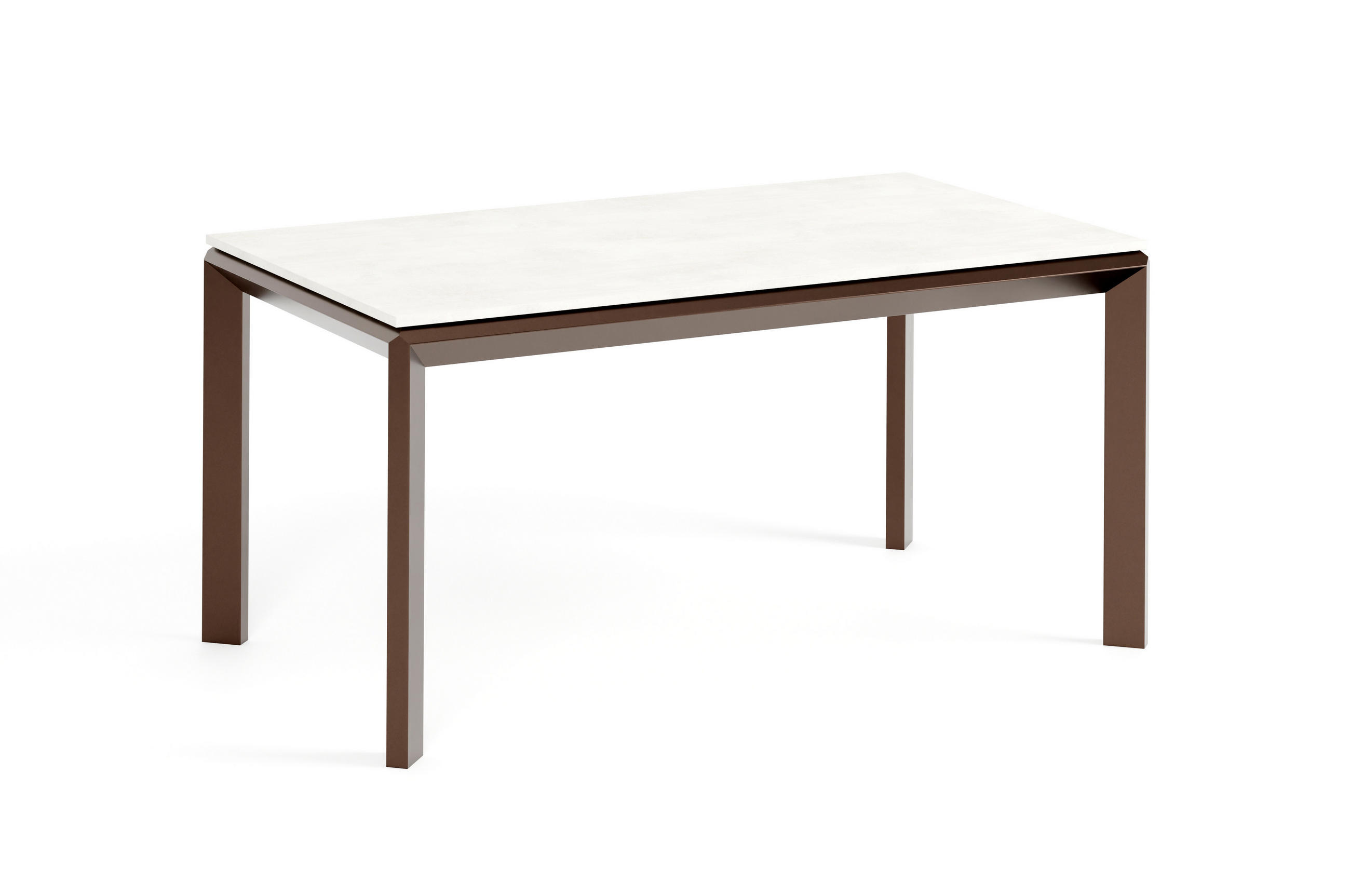 Meblini Esstisch Creme, Braun 160x76x90 cm