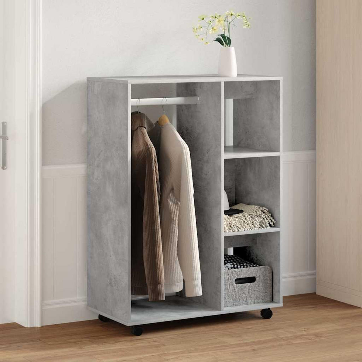 KLEIDERSCHRANK Betongrau 80/40/110 Cm Holzwerkstoff - Grau, Holzwerkstoff (40/110/80cm) - vidaXL