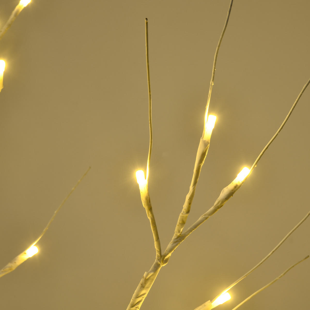 120 cm Kunstbirke Kunstbaum mit LED-Beleuchtung für Weihnachten Ostern Warmweiß - Weiß, Kunststoff (17/17/120cm) - HOMCOM