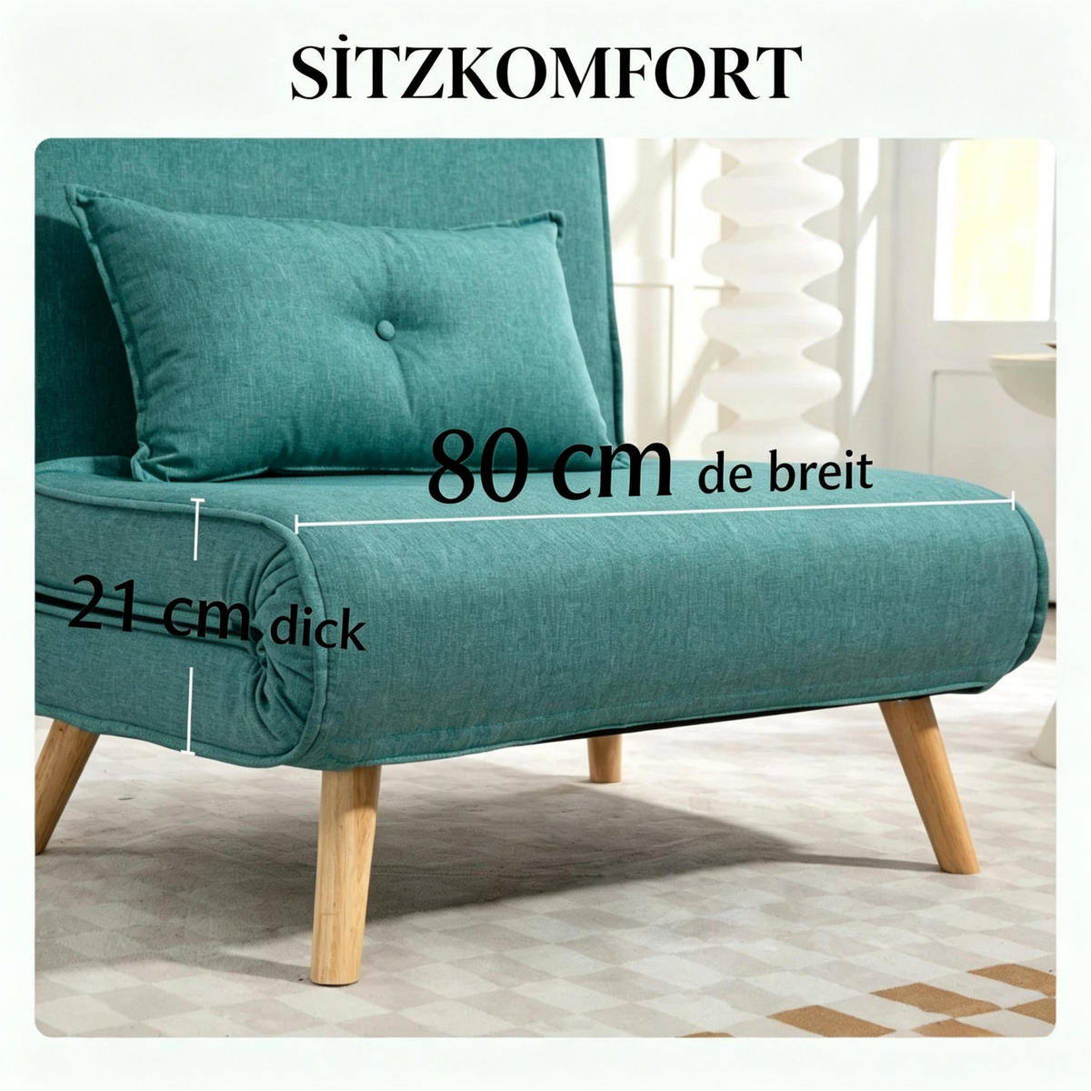 SCHLAFSESSEL 3-in-1 Clic-Clac, DE-42184, Grün - Grün, Metall (75/87/80cm) - ComfortXL