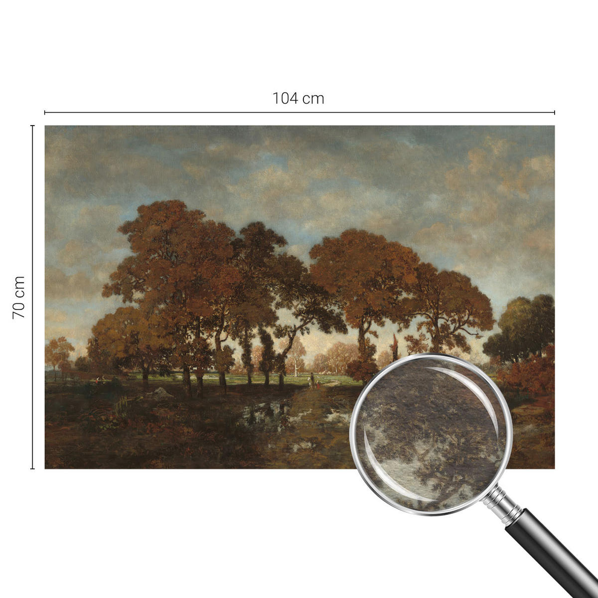 FOTOTAPETE 104x70 cm - Idyllische Landschaft - Weiß, Textil (104/70cm) - Wallfluent