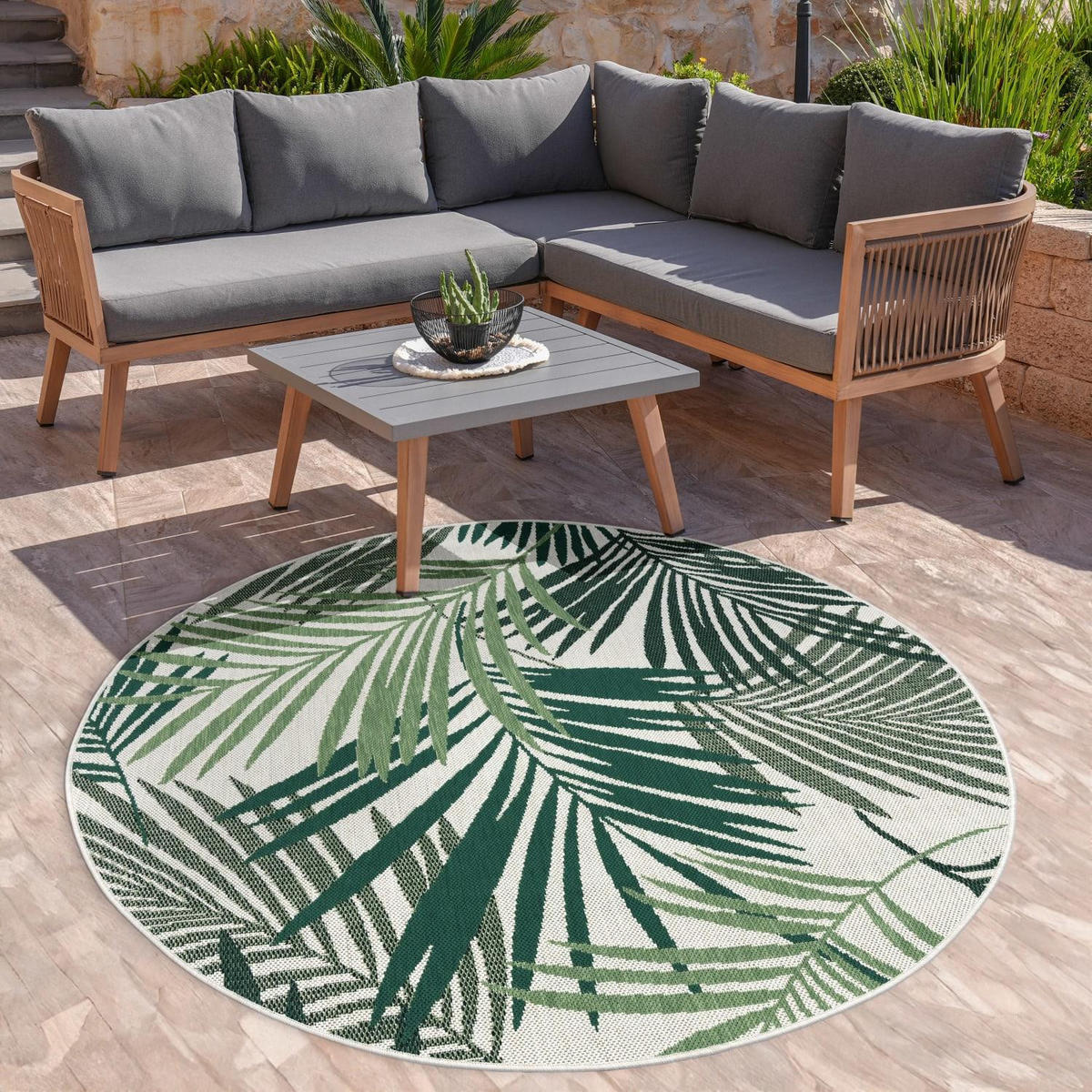 OUTDOOR-TEPPICH OSTENDE 534 GRÜN 200D - Grün, Kunststoff (200/200cm) - Paco Home