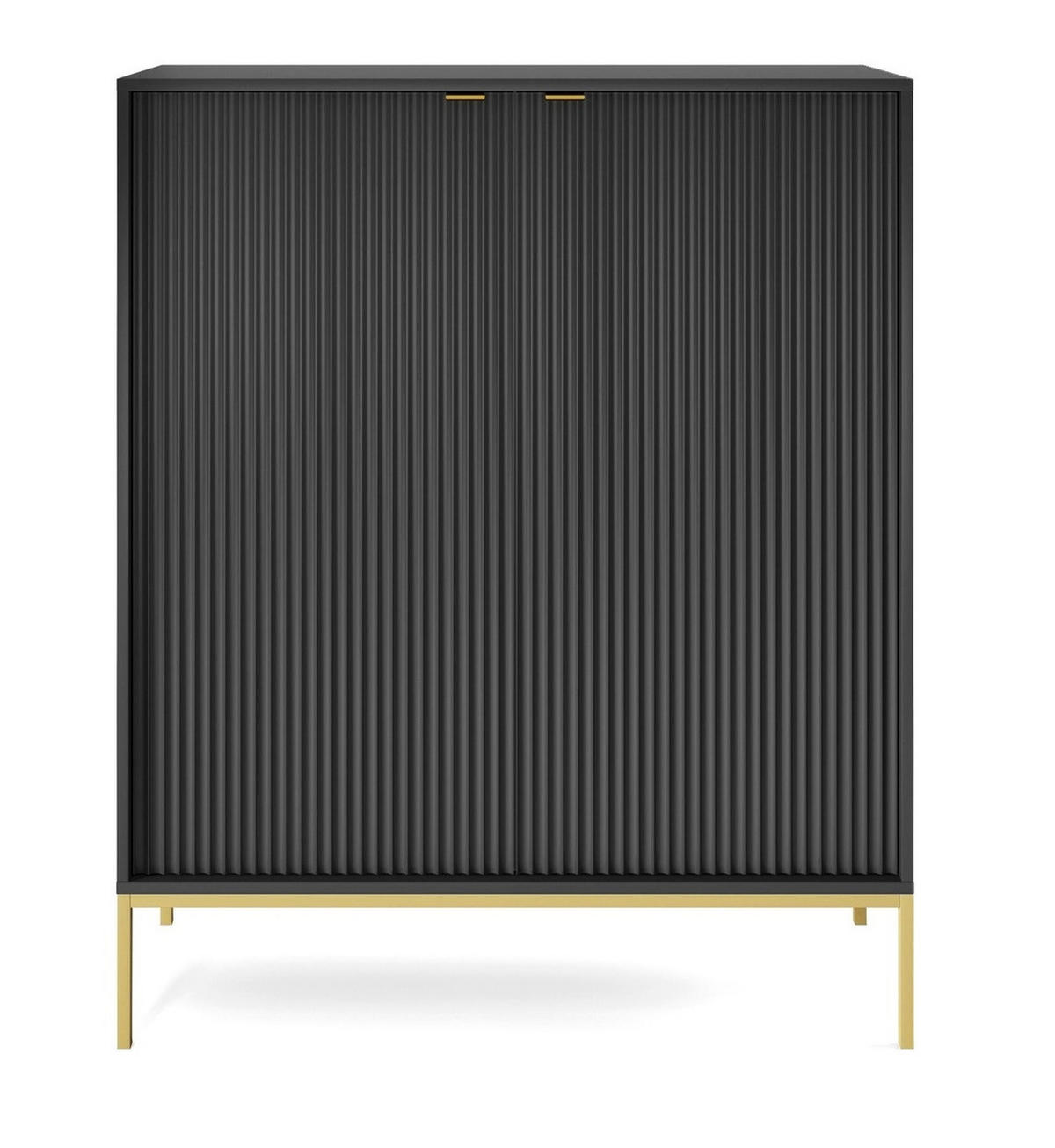 SIDEBOARD 104 cm Galla, 2 Türen, Schwarz + Gold - Goldfarben/Schwarz, Holz/Metall (104/125/39cm) - Emporius