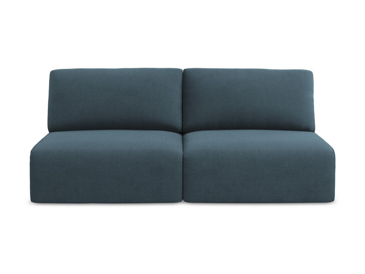 3-SITZER SOFA mit Schlaffunktion Strukturstoff Stoff Blau - Blau/Pink, Kunststoff/Textil (216/79/102cm) - Makamii