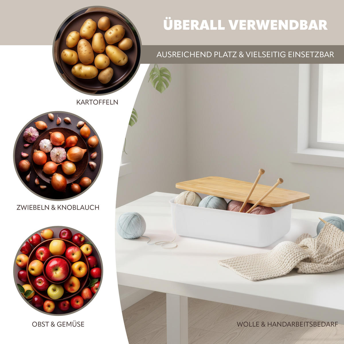 BROTKASTEN, weiß - Weiß, Kunststoff (40/12.5/23cm) - bremermann