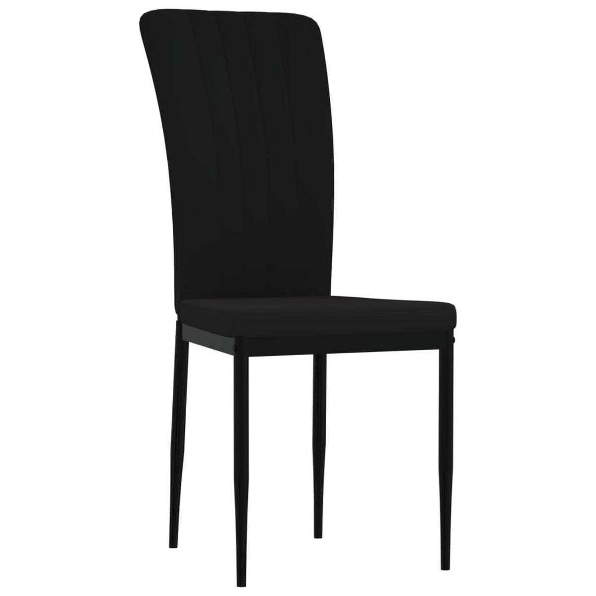 ESSZIMMERSTÜHLE 4 Stk. Schwarz Samt 42*58*85.5cm - Schwarz, Metall (42/85.5/58cm) - ZMH