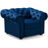 CHESTERFIELD-SESSEL Chester, Dunkelblau - Wengefarben/Dunkelblau, Textil (112/82/92cm) - Beautysofa