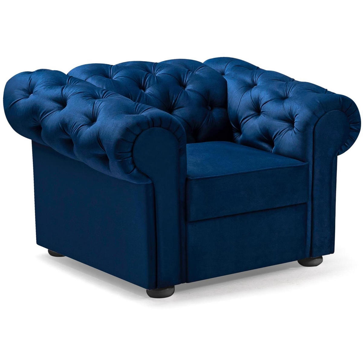 SITZGARNITUR Chester 3+2+1 im Chesterfield-Stil, Dunkelblau - Dunkelblau, Textil (252/82/92cm) - Beautysofa