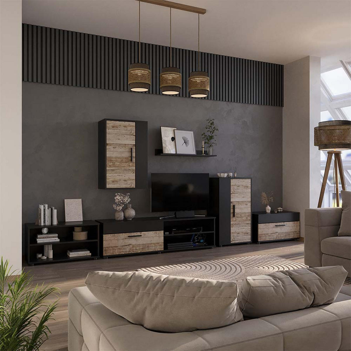 POLICE NA KNIHY Berno Černá - černá, kompozitní dřevo (70.8/38.9/35.3cm) - Vicco