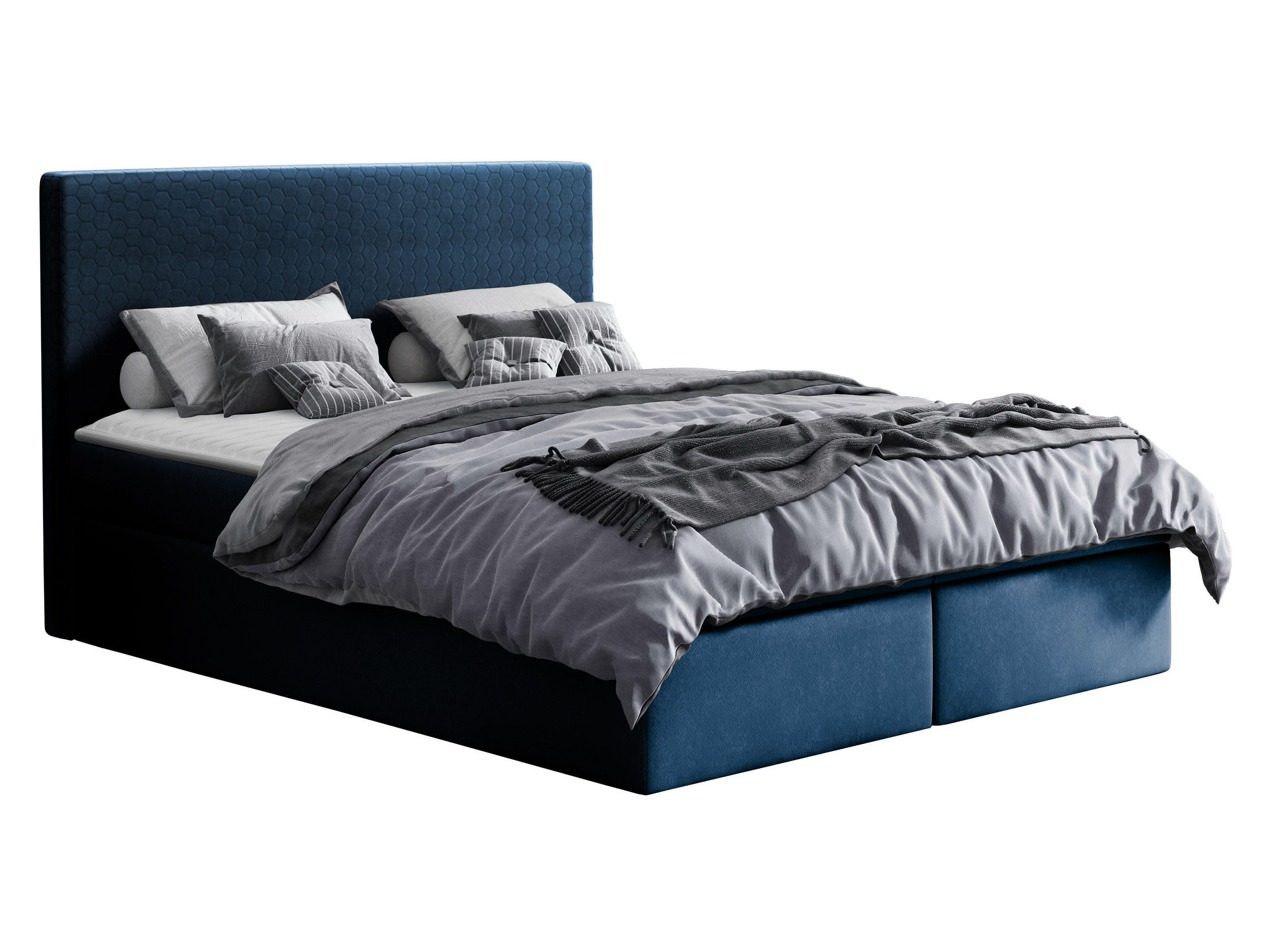Mirjan24 Boxbett Dunkelblau 140x200 cm