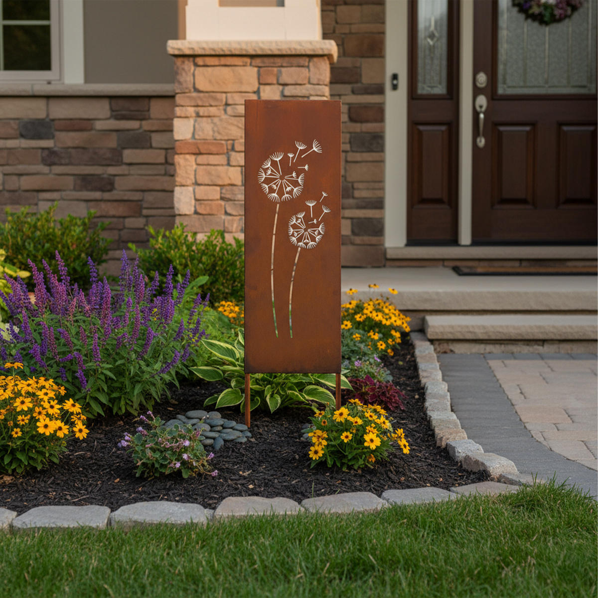 EDELROST-GARTENDEKO - Braun, Metall (1.5cm) - Relaxdays