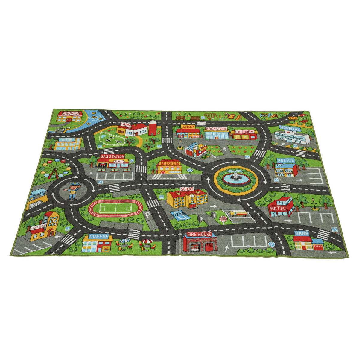 SPIELMATTE DE-18925 Stadtstraßen-Motiv, rutschfest Multicolor - Multicolor, Textil (150/200cm) - ComfortXL
