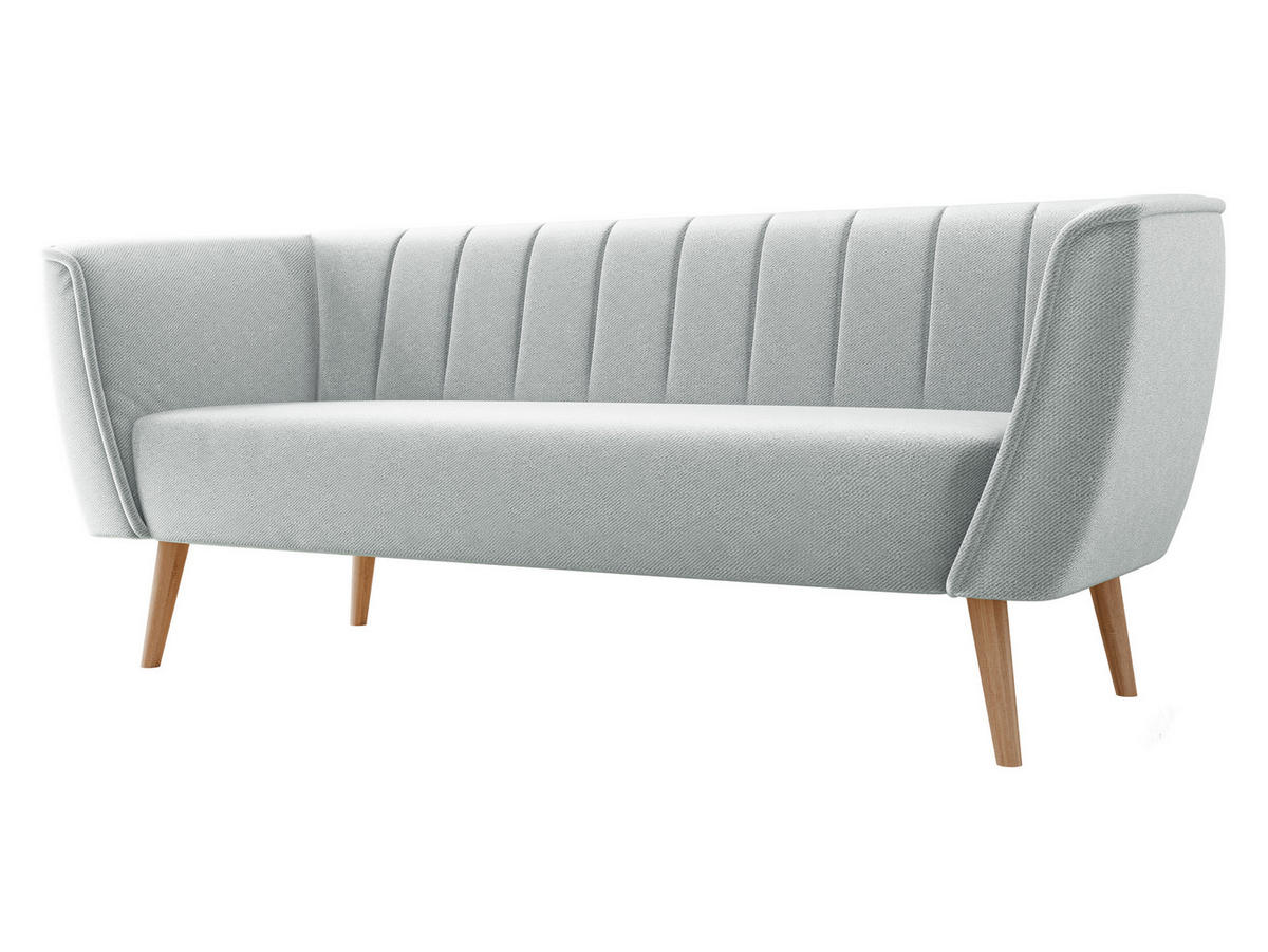 SOFA Pas 3 - Hellgrau/Naturfarben, Holz/Textil (182/75/74cm) - MIRJAN24
