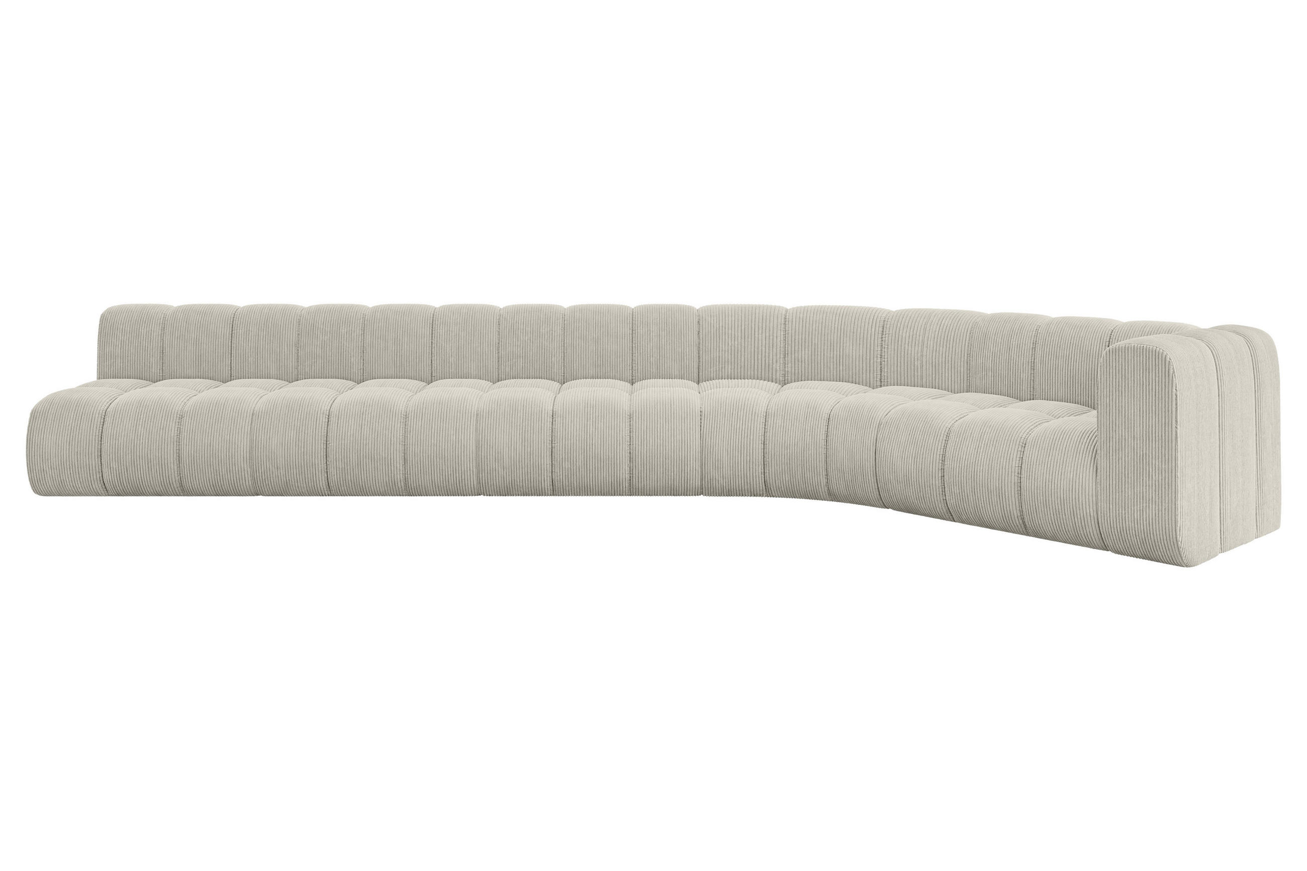 ECKSOFA modulares Sofa Karex-L3 - 490x194x70 cm Creme - Hellgrau/Creme, Holzwerkstoff/Textil (490/194cm) - ALTDECOR