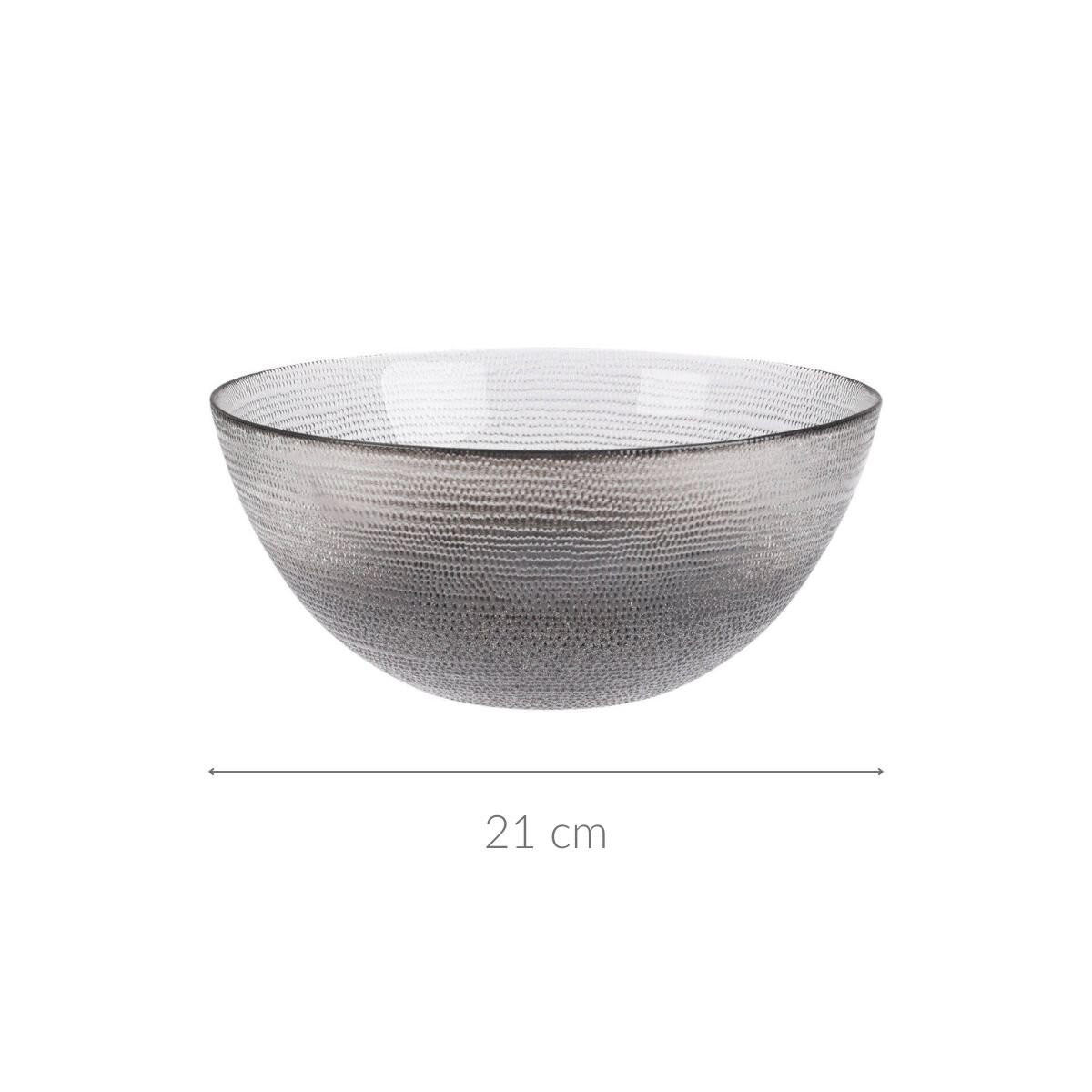 GLASSCHALE Lakris Ø 21 cm - Anthrazit, Glas (21cm) - Home Styling Collection