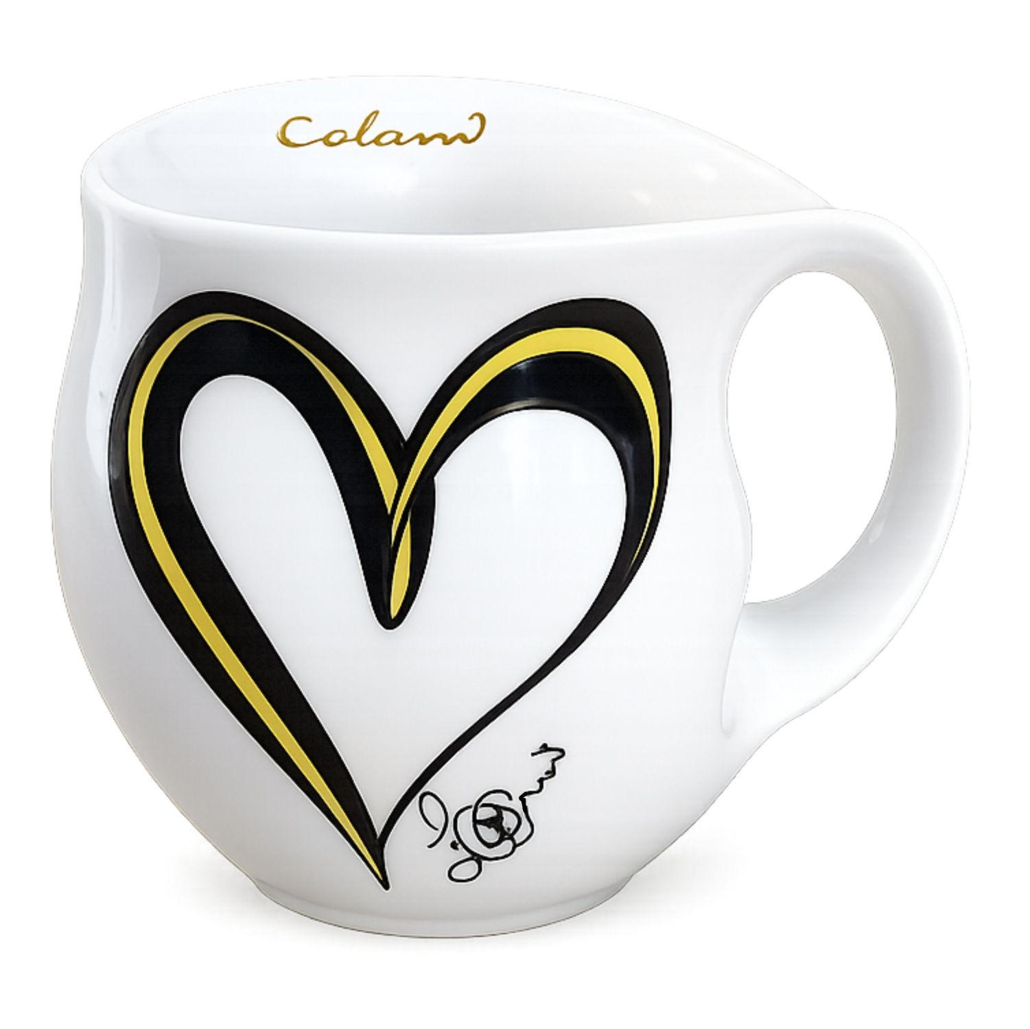 KAFFEEBECHER Heart yellow / black - Multicolor, Keramik (0.28L) - Luigi Colani Porzellan